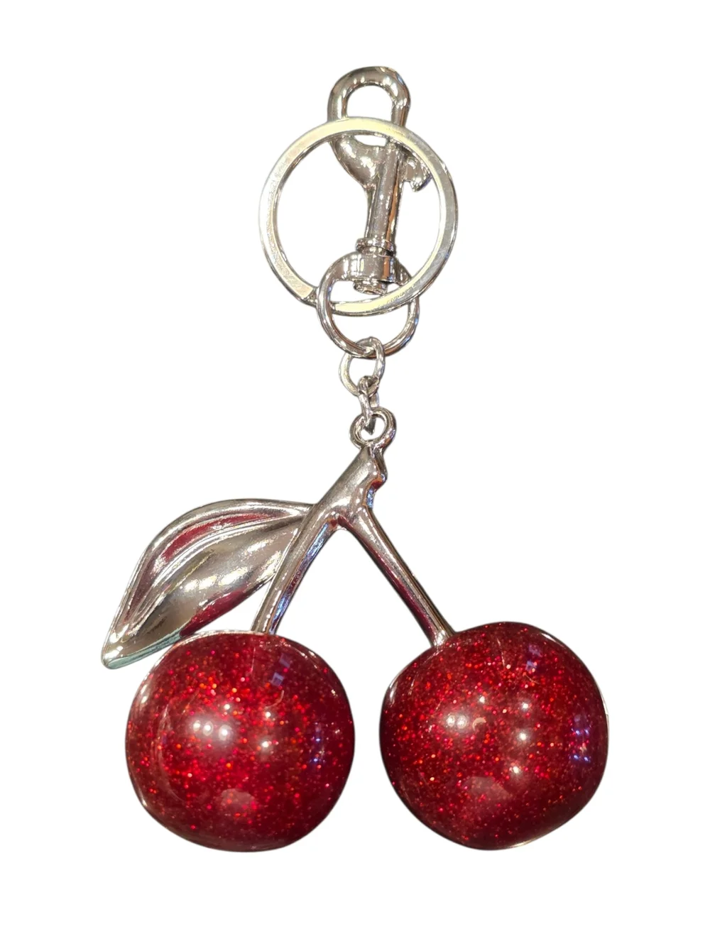 Fashion Jewelry Red Glitter Cherry Keychain Card Holder